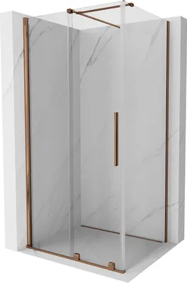 Produktbild von Mexen Velar ausziehbare Duschabtrennung 120 x 70 cm, transparent, Rosa Gold - 871-120-070-01-60