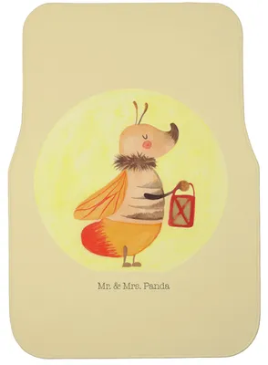 Produktbild von Mr. & Mrs. Panda Automatte Glühwürmchen - Gelb Pastell - Geschenk, Liebesspruch, Fußmatte Auto, Fürs, Auto-Fußmatte, Verlobung, Leuchten, Lieblingsmensch, Autoteppich