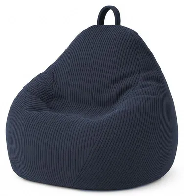 Image de Pouf poire déhoussable velours côtelé BANANAIR 120x100 cm bleu foncé