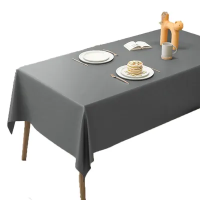 Produktbild von Tischdecke rechteckig 140 x 200 cm grau wasserabweisend und fleckenresistent für Feste Restaurants und Gärten