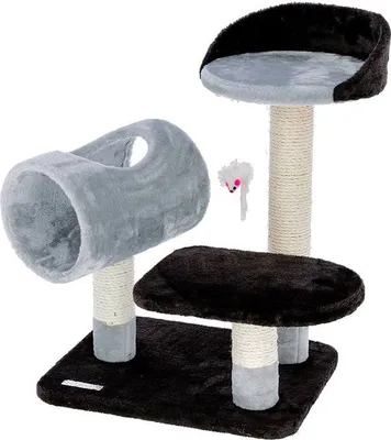 Produktbild von Kratzbaum Moon inkl. Spielmaus 45x35x62 cm grau-schwarz