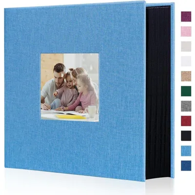 Productafbeelding van Fotoalbum, linnen, 10x15 cm, 600 foto's, blauwgroen, hardcover met venster