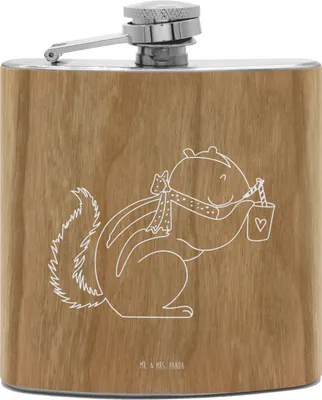 Produktbild von Mr. & Mrs. Panda Flachmann Eichhörnchen Smoothie - Transparent - Geschenk, Hip Flask, Green Smoothies, schnapsflasche, feldflasche, Abnehmen, Edelstahl, Aus, Tiere, Diät
