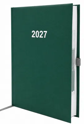 Produktbild von 2027 ADINA Buchkalender Chefplaner A5 grün-metallic 1 Tag 1 Seite