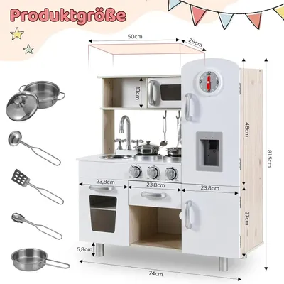 Image de Cuisine de jeu pour enfants - Petite cuisine en bois - Cuisine ludique - Cuisine pour enfants - Cuisine pour jeux de rôle