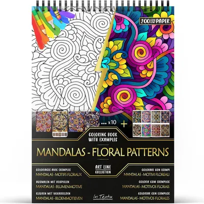 Productafbeelding van Kleurboek voor Volwassenen Mandalas Bloemmotieven, Papier 200 g/m²