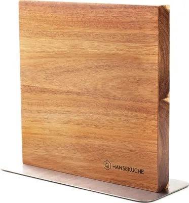 Obrázek produktu pro Hanseküche magnetický blok na nože z akátového dřeva - Oboustranný držák na nože bez nože s magnetem ze dřeva Oboustranná deska na nože