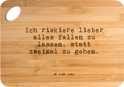 Produktbild von Mr. & Mrs. Panda vesperbrettchen Ich riskiere lieber alles... - Transparent - Geschenk, Freundin, Küchenbrett, holzschneidebrett, Geburtstagsgeschenk, Brett, Freund
