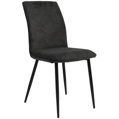 Produktbild von Moderne Esszimmerstühle mit Stoffbezug - bequeme Esstischstühle mit abgesteppter Vorderseite - gepolsterte Küchenstühle mit gebogener Rückenlehne für mehr Sitzkomfort , Menge:1 St.;Farbe:Anthrazit