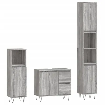 Obrázek produktu pro vidaXL 3dílná sada koupelnového nábytku Grey Sonoma Wood Material