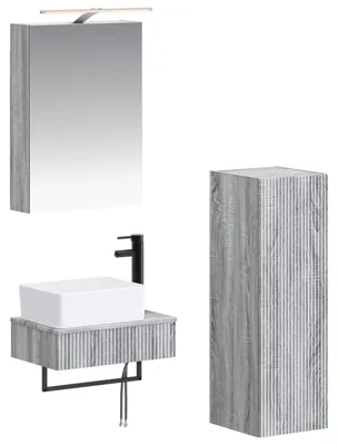 Immagine prodotto di 4 mobili da bagno, grigi "Sonoma", 50 x 14,5 x 70 cm