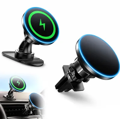 Produktbild von MagSafe Autohalterung Auto, magnetische Handyhalterung mit 15W kabellosem Schnellladen, KFZ Smartphone Halterung für Lüftung und Armaturenbrett