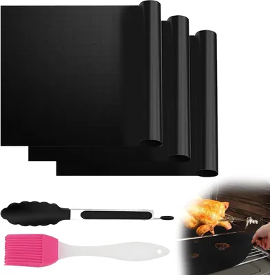 Produktbild von Grillmatten Set 5-teilig, 400x330x0,1 mm, schwarz, für Grill