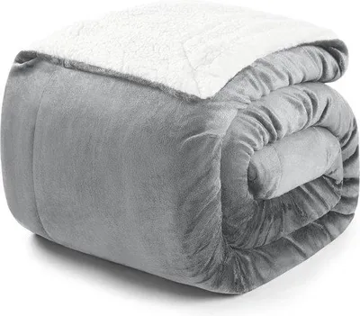 Productafbeelding van Famanu Sherpa deken, 220 x 240 cm - veelzijdige fleece deken voor de bank, het bed of de woonkamer - warm en knus
