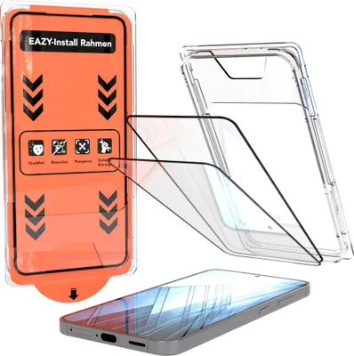 Produktbild von EAZY CASE - 2x Display Schutzglas kompatibel mit Samsung Galaxy S24, Glasfolie als Schutz, Blasenfrei Transparent, 9H Glas Transparent Clear