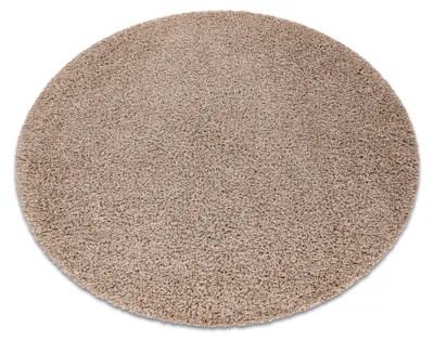 Image de Tapis SOFFI Cercle shaggy 5cm beige beige cercle 120 cm