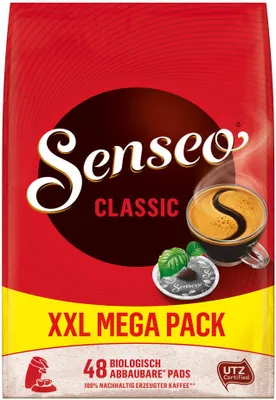 A bag of Senseo Classic coffee pads.