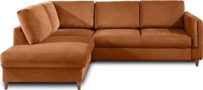 Produktbild von Lisa Design Brooke, Ecksofa rechts links, mit Schlaffunktion, 5-Sitzer, aus Samt , Rostfarben