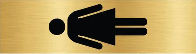 Zdjęcie produktu dla Tabliczka na drzwi CombiCraft Damski piktogram w kolorze złotym z taśmą - 165 x 45 mm