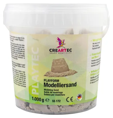 Produktbild von CREARTEC Playform Modelliersand - 1 kg - Quarzsand mit Silikonwachs - zum spielerischen Gestalten und Formen
