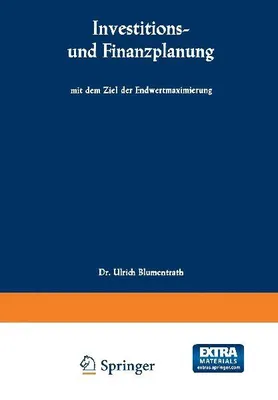 Produktbild von Investitions- und Finanzplanung mit dem Ziel der Endwertmaximierung