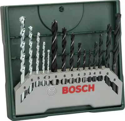 Produktbild von Mini-X-Line Mixed-Set, 15-teilig, 5 Stein-, 5 Metall-, 5 Holzbohrer