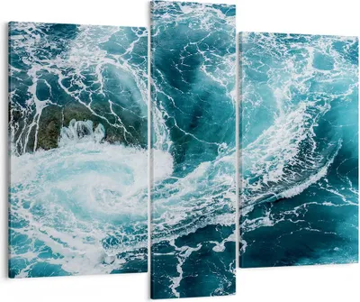 Produktbild von Bild auf Leinwand - Leinwandbild - Wasser Stein Welle - 95x80cm - Wand Bild - Wanddeko - Wandbilder - Leinwanddruck - Bilder - Kunstdruck - Wanddekoration - Leinwand bilder - Wandkunst - CB95x80-3968