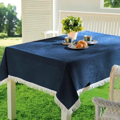 Produktbild von EMHELLE Gartentischdecke Garten Balkon Terrasse 130 x 160 cm, Dunkelblau