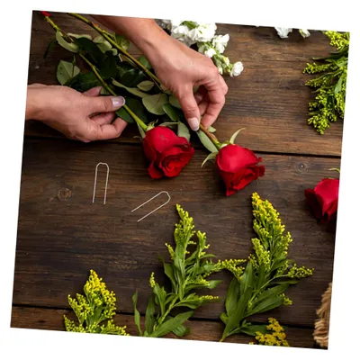 Produktbild von 200 Stück Blumenstecker aus Metall in Silber für Floristikbedarf