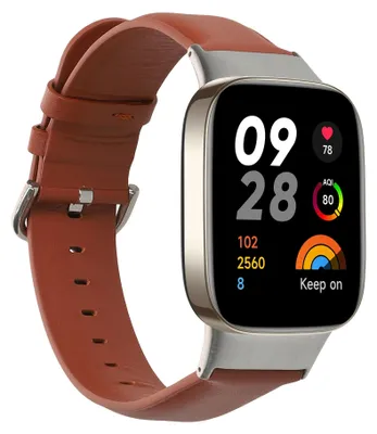 Produktbild von kwmobile Echtleder Uhrenarmband für Xiaomi Redmi Mi Watch Lite 3 / Redmi Watch 3 Armband - Ersatzarmband für Fitnesstracker - Wechselarmband
