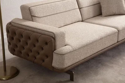 Produktbild von Exklusives Beiges Sofa 3 Sitzer Moderne Möbel Wohnzimmer Polster Couch