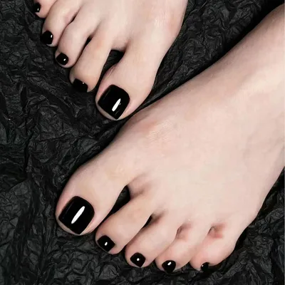 Produktbild von Künstliche Fußnägel zum Kleben, Schwarz, Quadratisch, 24 Stück, Acryl, Glänzend