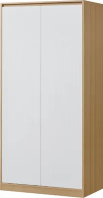 Produktbild von Kleiderschrank ’Bastheim’ mit 2 Türen, 1 Stange, 4 Fächern Eichenoptik / Weiß