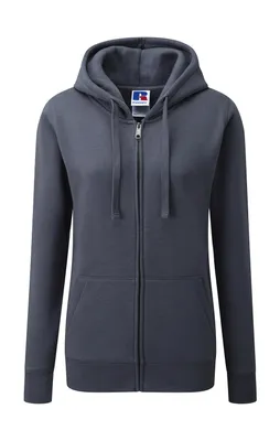 Produktbild von Ladies' Authentic Zipped Hood - Farbe: Grau / Dunkelgrau - Größe: XS