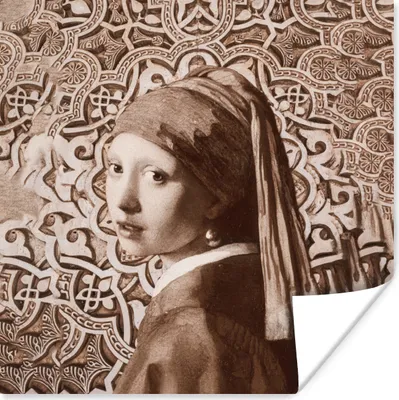 Produktbild von MuchoWow® Poster Das Mädchen mit dem Perlenohrring - Vermeer - Braun 75x75 cm - Wand Dekoration