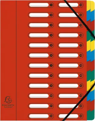 Image de EXACOMPTA Classeur à levier, DIN A4, carton, 24 compartiments, rouge