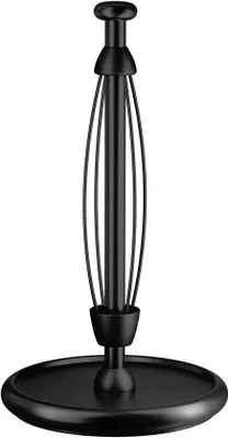 Image de Porte-rouleaux de cuisine Benzoa® en acier inoxydable – à une main, avec système d'amortissement, base lestée antidérapante (Ø 17 cm, H 28 cm) pour tous les rouleaux standards