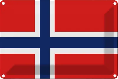Produktbild von vianmo Blechschild 20x30 cm Norwegens Norway Flagge Fahne Wappen