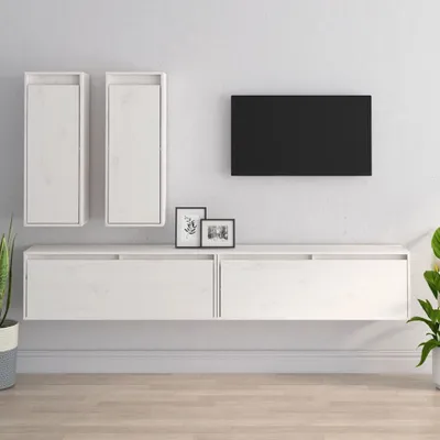 Obrázek produktu pro The Living Store TV skříňky 4 ks. Bílý borovicový masiv