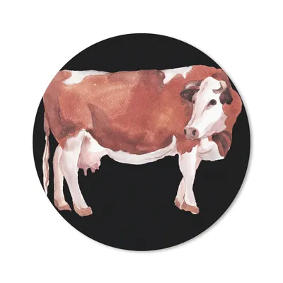 Produktbild von MuchoWow® Mauspad Mousepad Kuh - Braun - Weiß 20x20 cm - Mousepads - Maus Mat - Pad - Mausunterlage - Schreibtischmatte