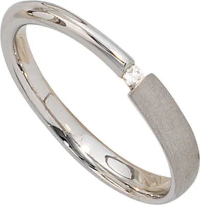 Produktbild von Ring Diamant Brillant 925 Silber teilmattiert Damen Innenumfang 52mm  Ø16.6mm