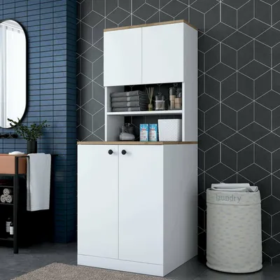 Produktbild von Dmora Großer Mehrzweckschrank Lyrastra Weiß, 70x183,6 cm