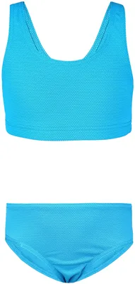 Produktbild von Aquarti Mädchen Sport Bikini Racerback Bustier & Bikinislip, Farbe: Jacquard Punkte Türkis, Größe: 170