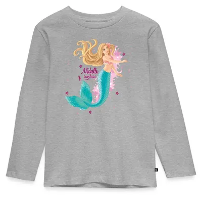 Produktbild von Spreadshirt Schleich Bayala Meerjungfrau Michelle Kinder Premium Langarmshirt, 110/116 (4 Jahre), Grau meliert
