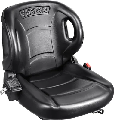 Immagine prodotto di VEVOR sedile universale per trattore in Pelle finta PVC e poliuretano espanso Sedile per trattore con cintura di sicurezza e microinterruttore di sicurezza Sedile per conducente sedile singolo 160-340 mm slot