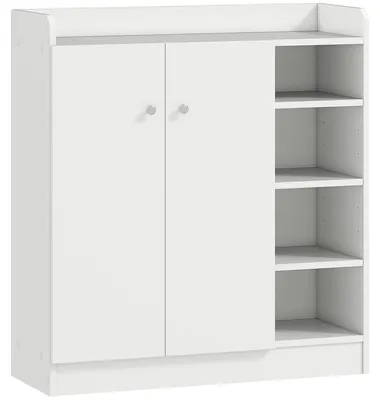 Produktbild von Schuhschrank Schuhkommode Schuhregal, 4 Regale. 1 Schrank, 83 cm x 30 cm x 90 cm, Weiß