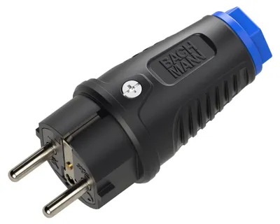 Obrázok produktu pre BACHMANN Ochranná zástrčka z plnej gumy CEE7/7, IP54, čierna / modrá