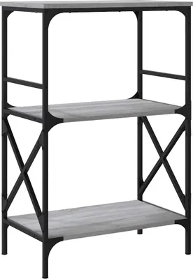 Obrázek produktu pro vidaXL Knihovna 3 police Grey Sonoma 59x35x90,5 cm Materiál na bázi dřeva