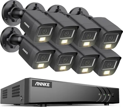 Productafbeelding van Bewakingscamerasysteem, 5MP resolutie, weerbestendig ontwerp, 8-kanaals DVR, set van 8 camera's, geen extra informatie