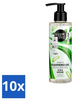 Produktbild von 10 x Organic Shop Cleansing Gel Avocado & Aloë - 200 ml - Vorteilspackung - 10 Stücke